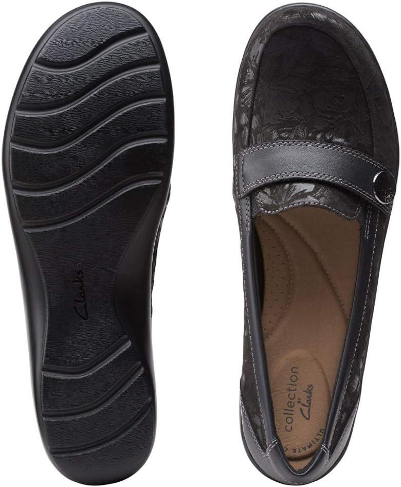 imageClarks Womens Cora Daisy LoafersBlack TextileLeather Combination