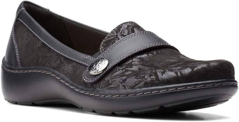 imageClarks Womens Cora Daisy LoafersBlack TextileLeather Combination