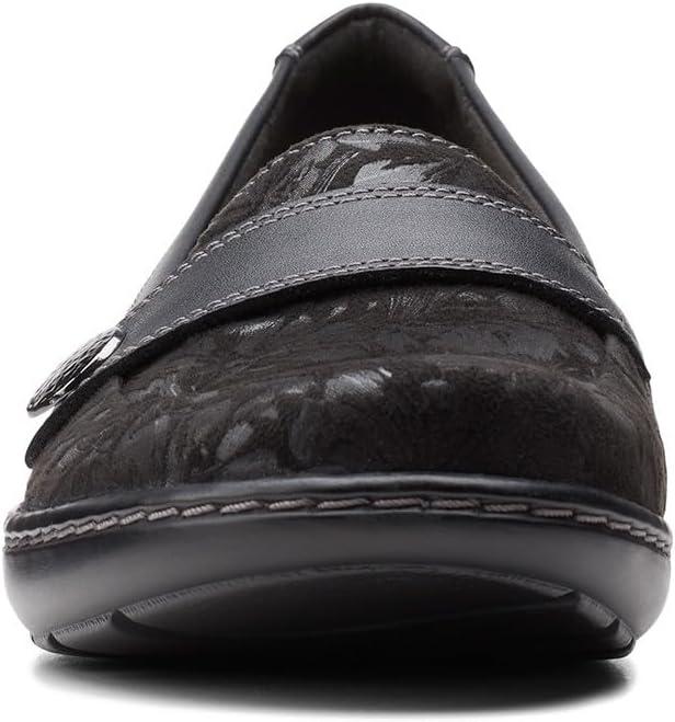 imageClarks Womens Cora Daisy LoafersBlack TextileLeather Combination