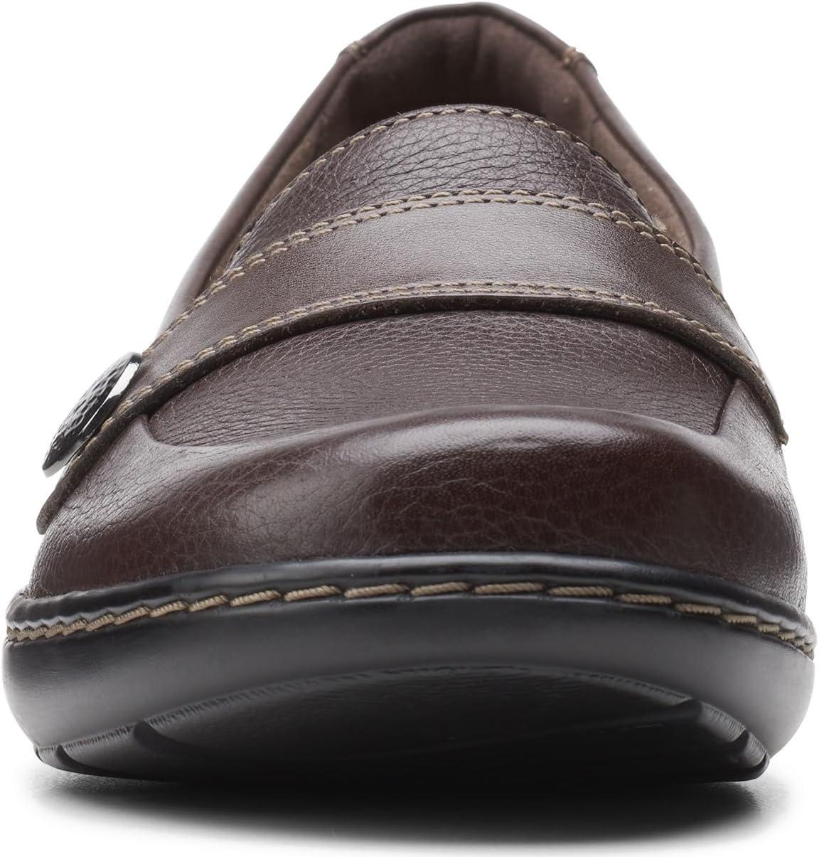 imageClarks Womens Cora Daisy LoafersDark Brown Tumbled Leather