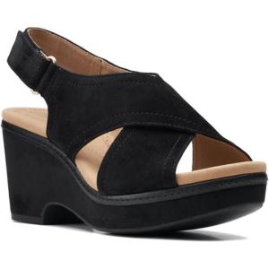 Clarks womens Giselle Coast(Black Suede)