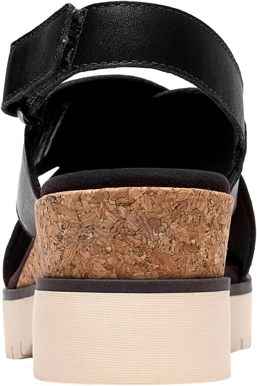 imageClarks Womens Diaz Cross Wedge SandalBlack Leather