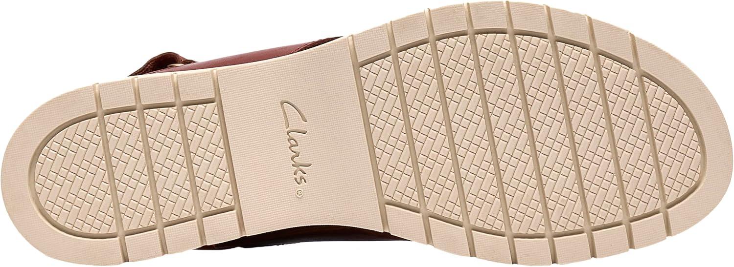 imageClarks Womens Diaz Cross Wedge SandalBrunt Orange Leather