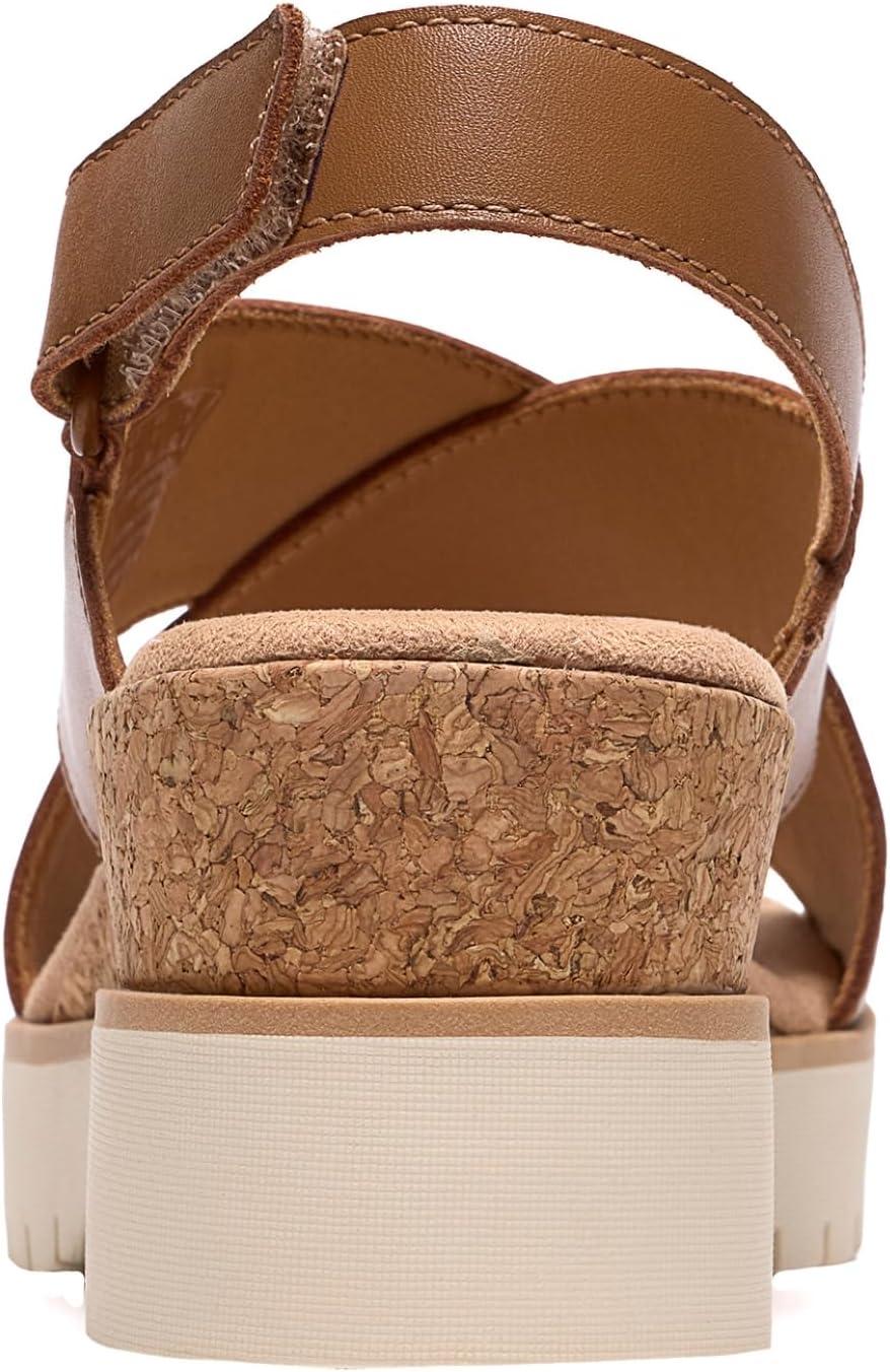 imageClarks Womens Diaz Cross Wedge SandalTan Leather