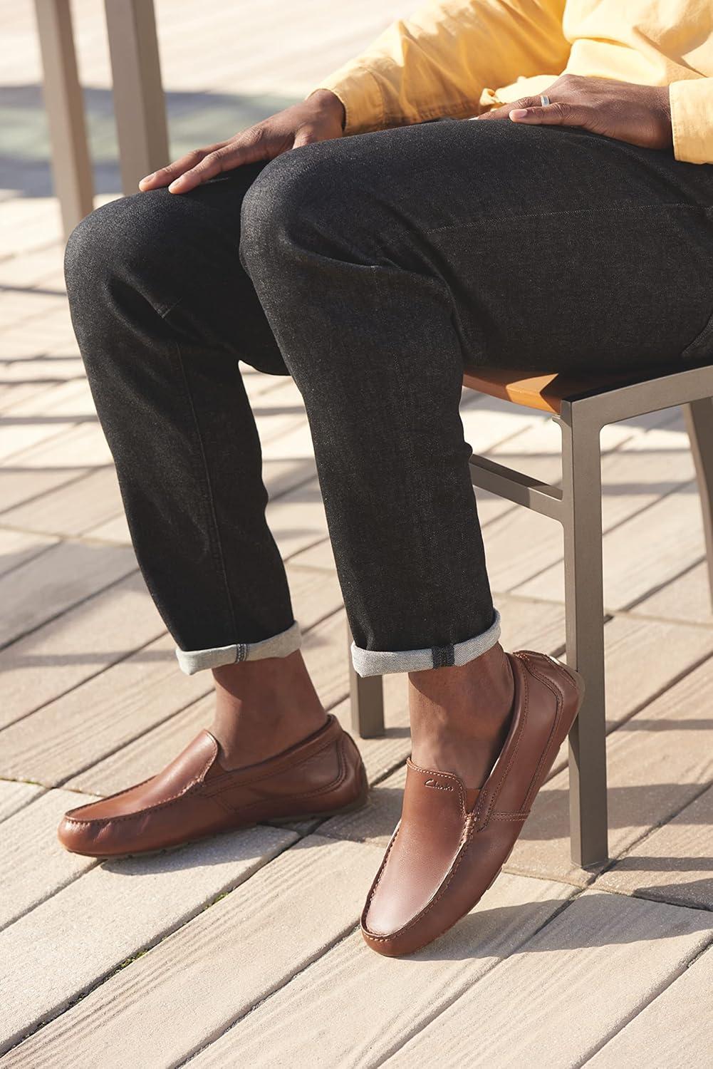 imageClarks Mens Markman PlainDriving Style LoaferDark Tan Leather