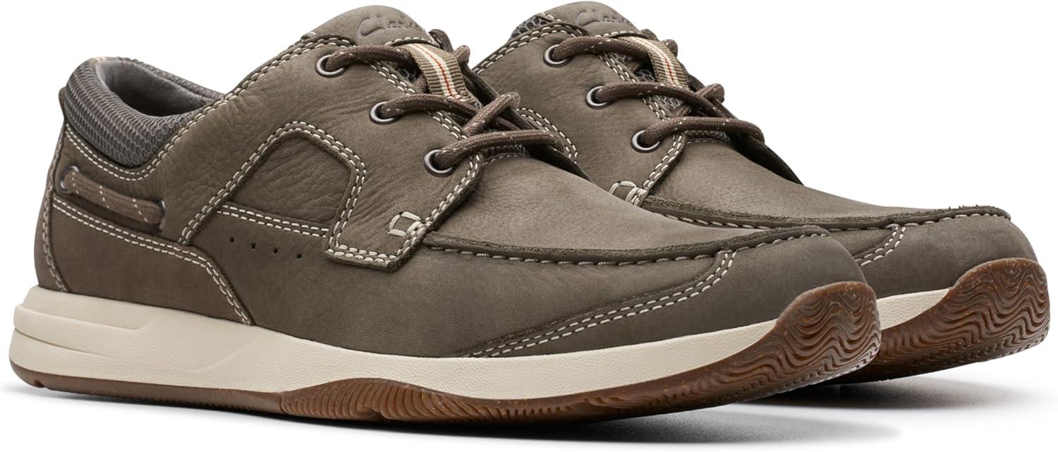 imageClarks Mens Sailview Lace LoafersTaupe Nubuck