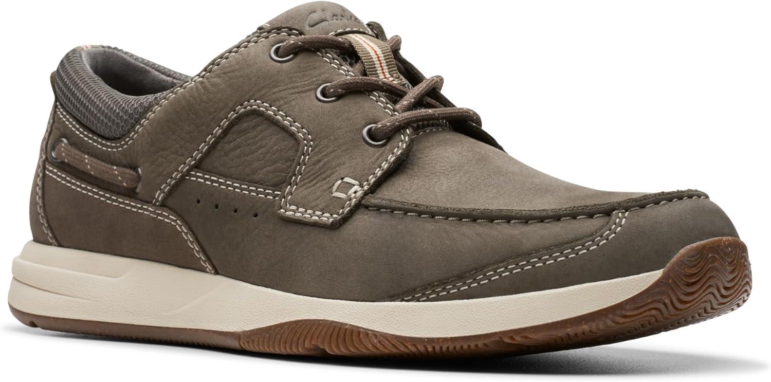 imageClarks Mens Sailview Lace LoafersTaupe Nubuck