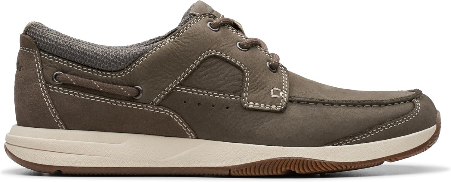 imageClarks Mens Sailview Lace LoafersTaupe Nubuck