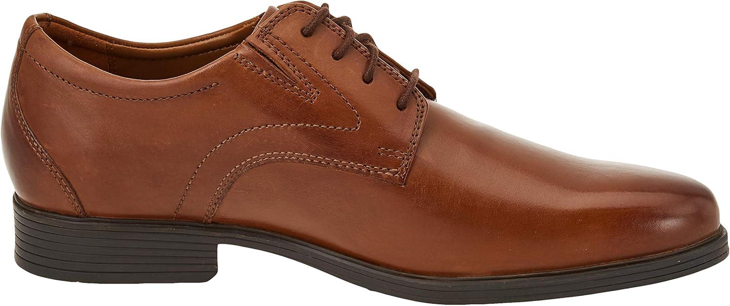 imageClarks Mens Whiddon Plain Toe OxfordDark Tan Lea