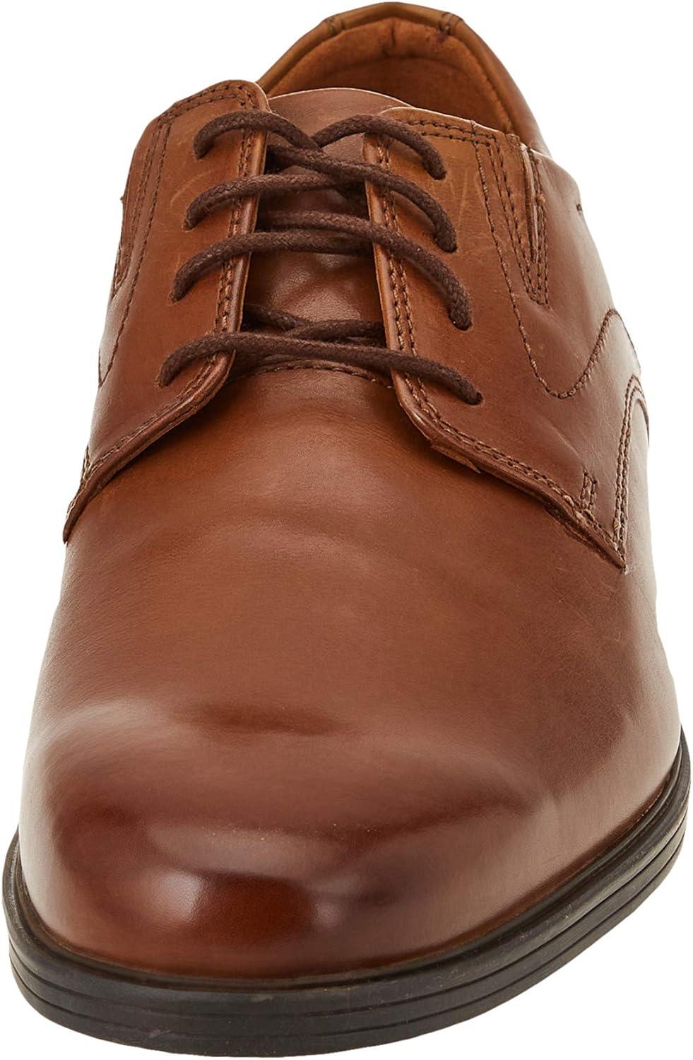 imageClarks Mens Whiddon Plain Toe OxfordDark Tan Lea