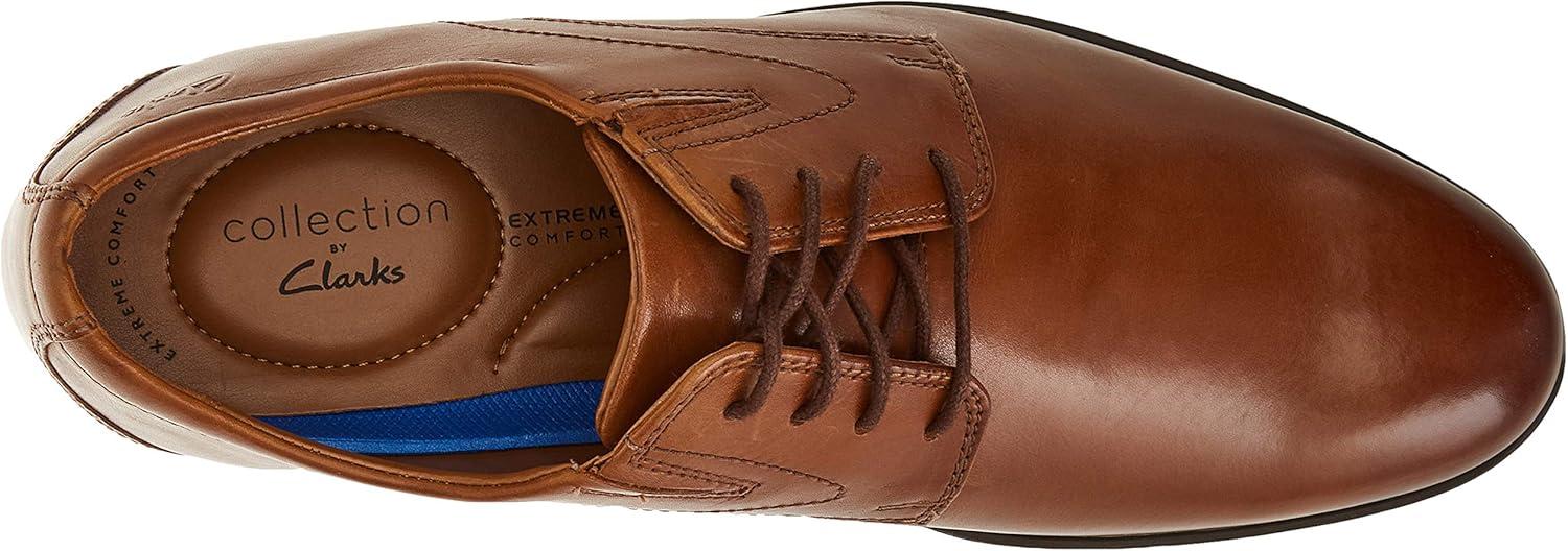 imageClarks Mens Whiddon Plain Toe OxfordDark Tan Lea