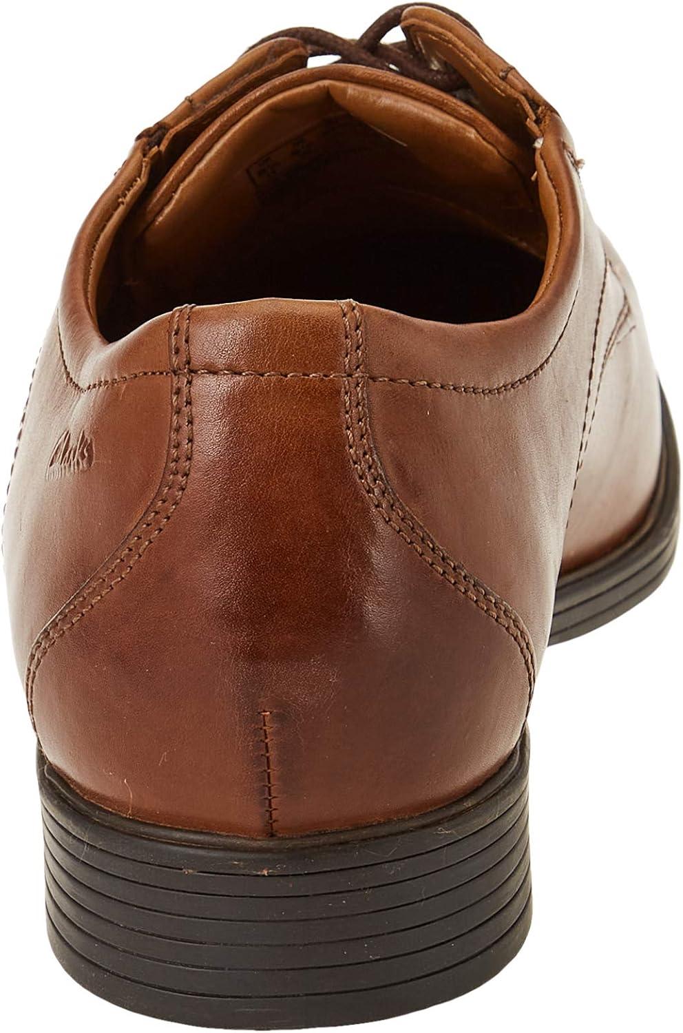 imageClarks Mens Whiddon Plain Toe OxfordDark Tan Lea