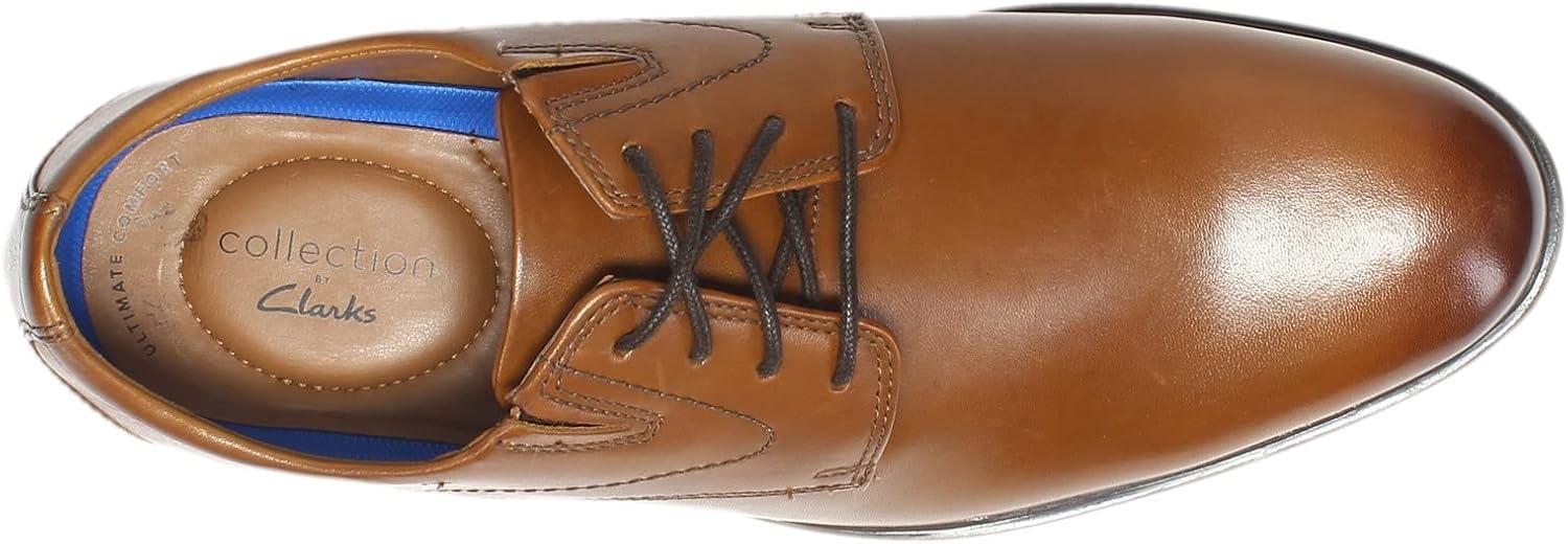 imageClarks Mens Whiddon Plain Toe OxfordDark Tan Leather