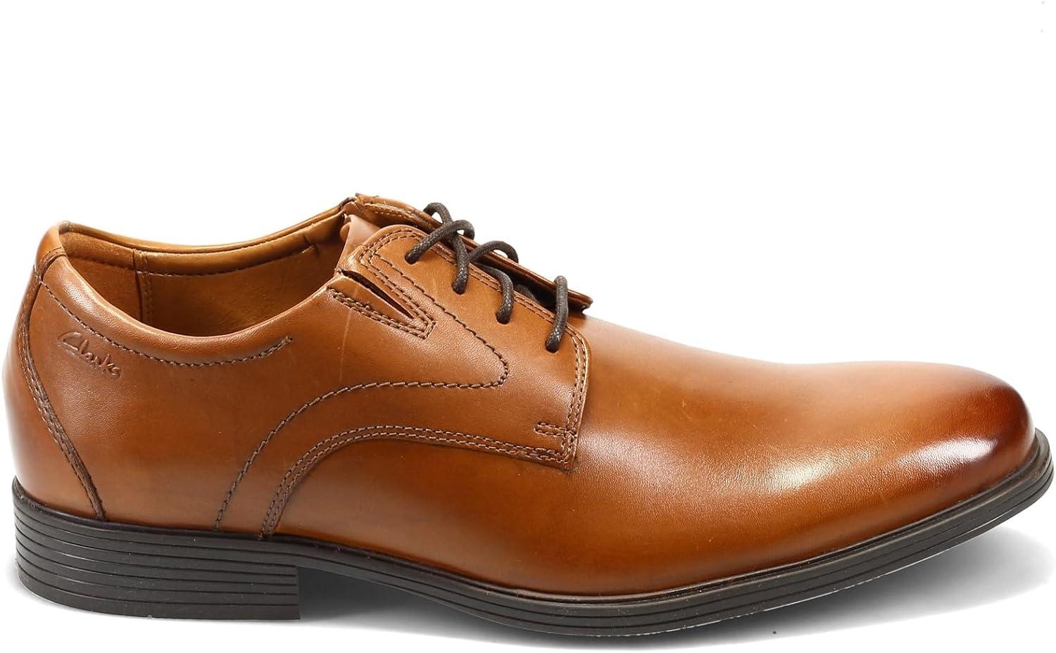 imageClarks Mens Whiddon Plain Toe OxfordDark Tan Leather