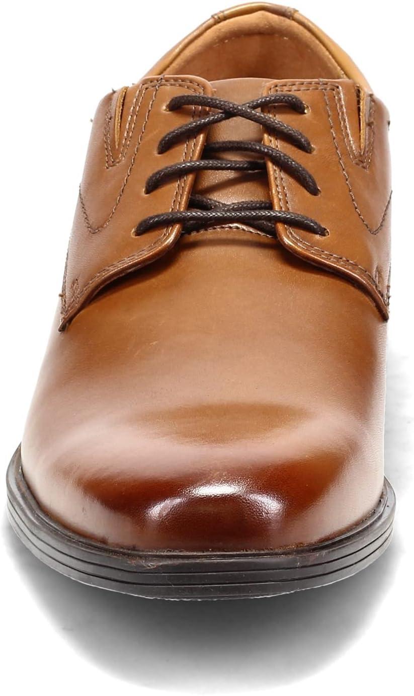imageClarks Mens Whiddon Plain Toe OxfordDark Tan Leather