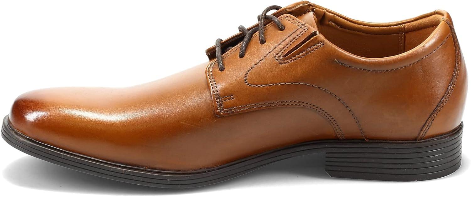imageClarks Mens Whiddon Plain Toe OxfordDark Tan Leather