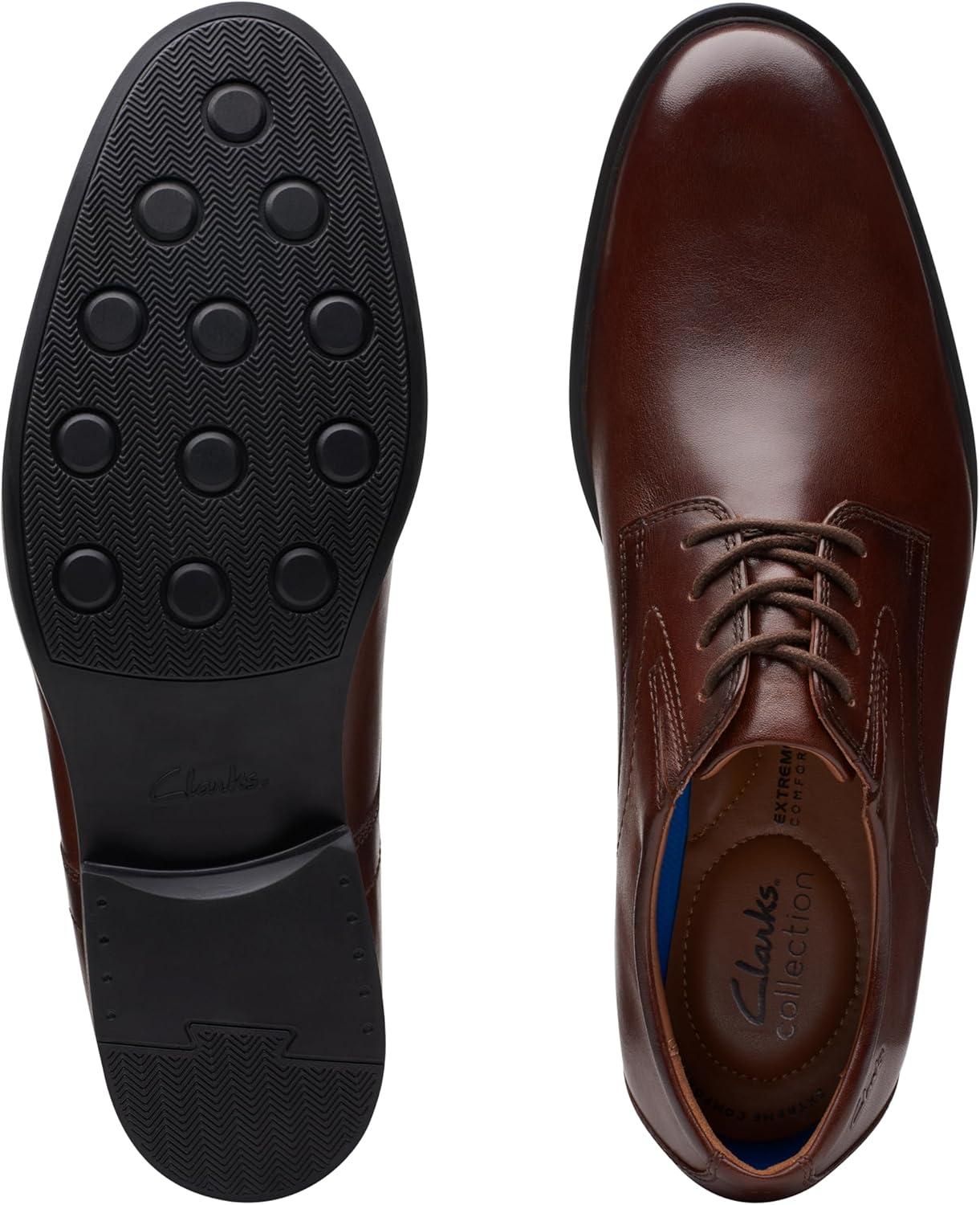 imageClarks Mens Whiddon Plain Toe OxfordMahogany Leather
