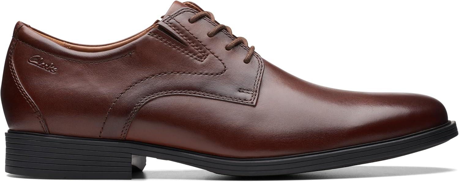 imageClarks Mens Whiddon Plain Toe OxfordMahogany Leather