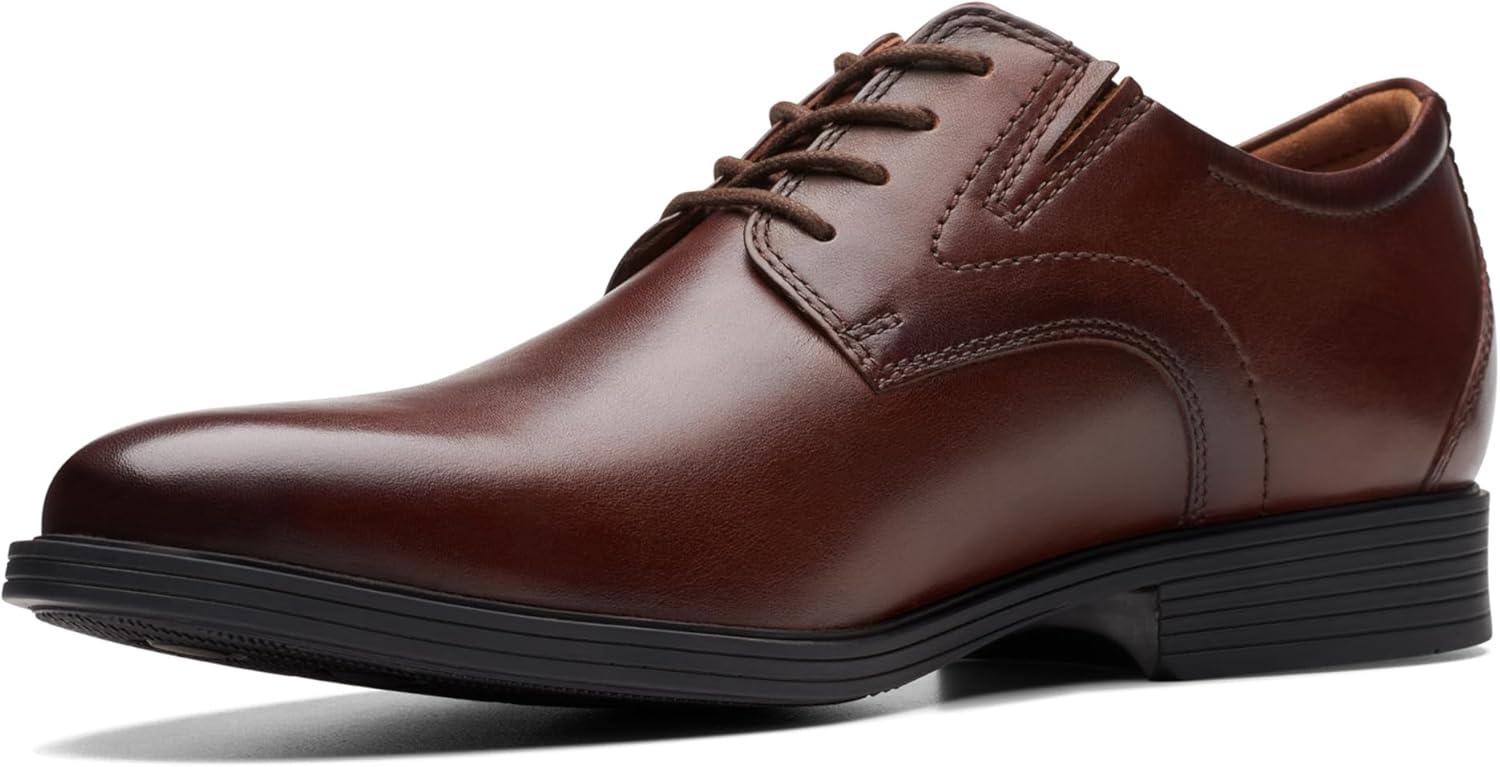 imageClarks Mens Whiddon Plain Toe OxfordMahogany Leather