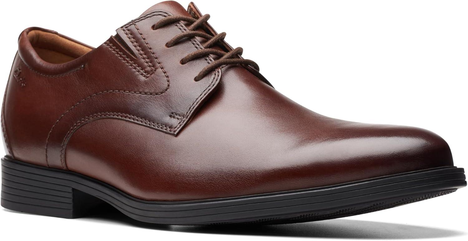 imageClarks Mens Whiddon Plain Toe OxfordMahogany Leather