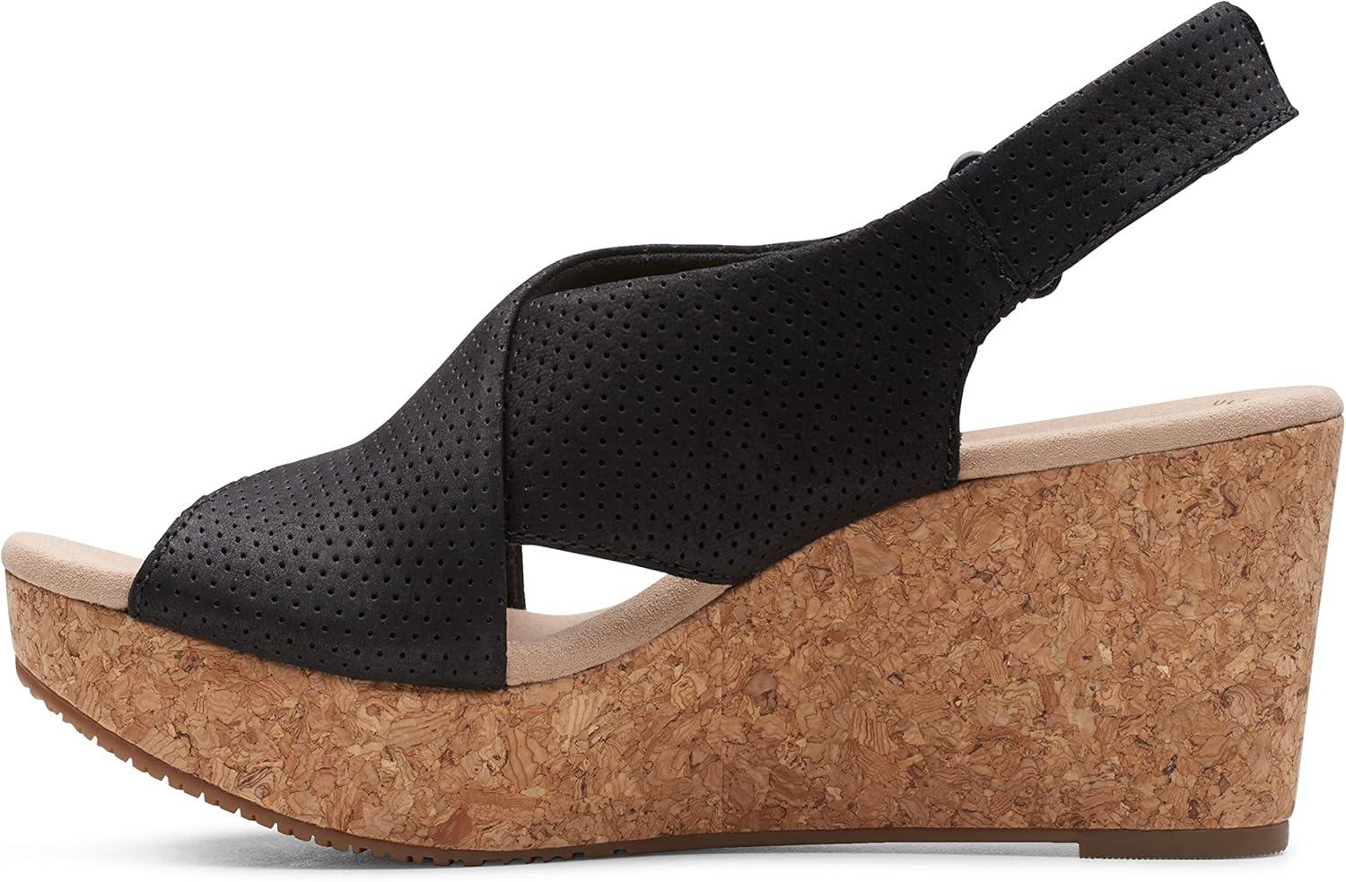 imageClarks Womens Annadel Eirwyn Wedge SandalBlack Black Sde Black Sde