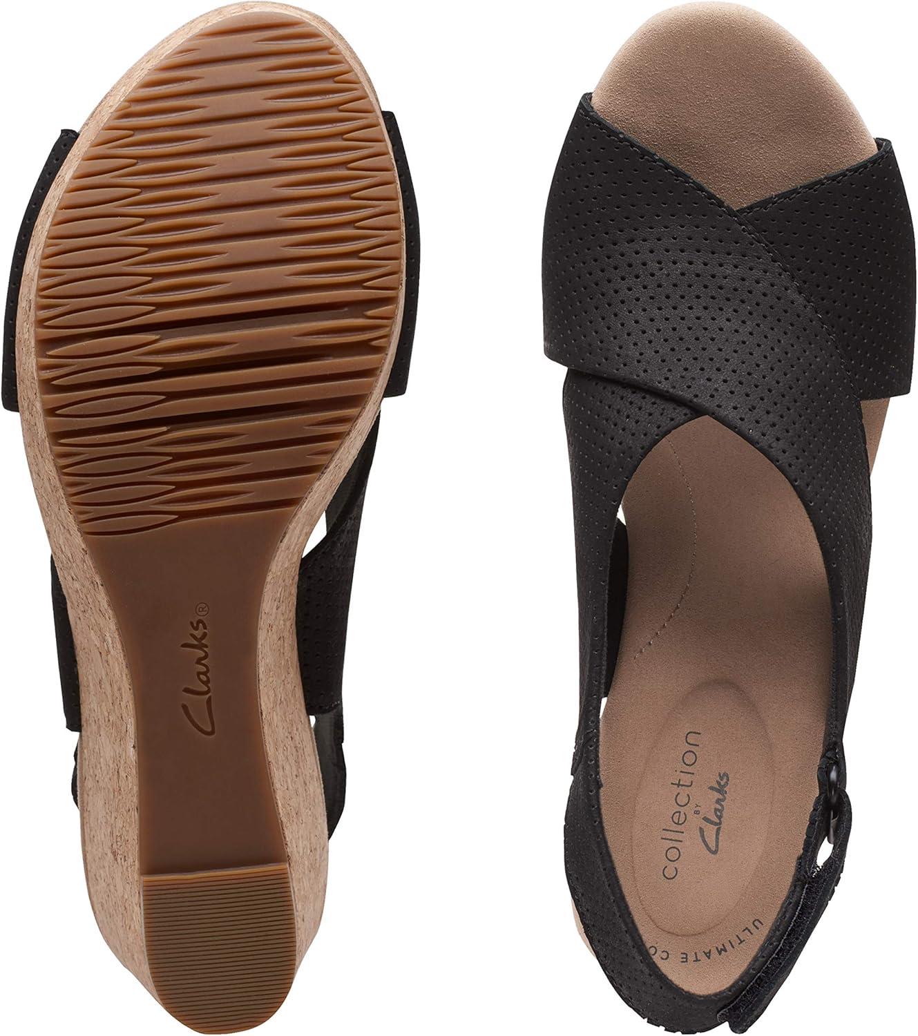 imageClarks Womens Annadel Eirwyn Wedge SandalBlack Black Sde Black Sde