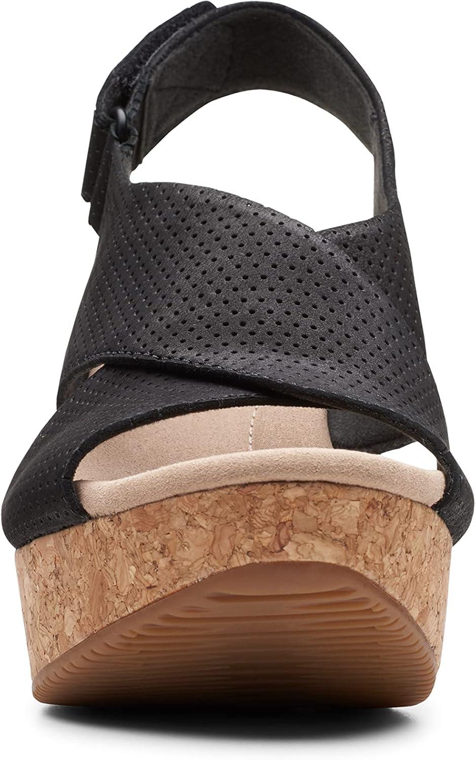 imageClarks Womens Annadel Eirwyn Wedge SandalBlack Black Sde Black Sde