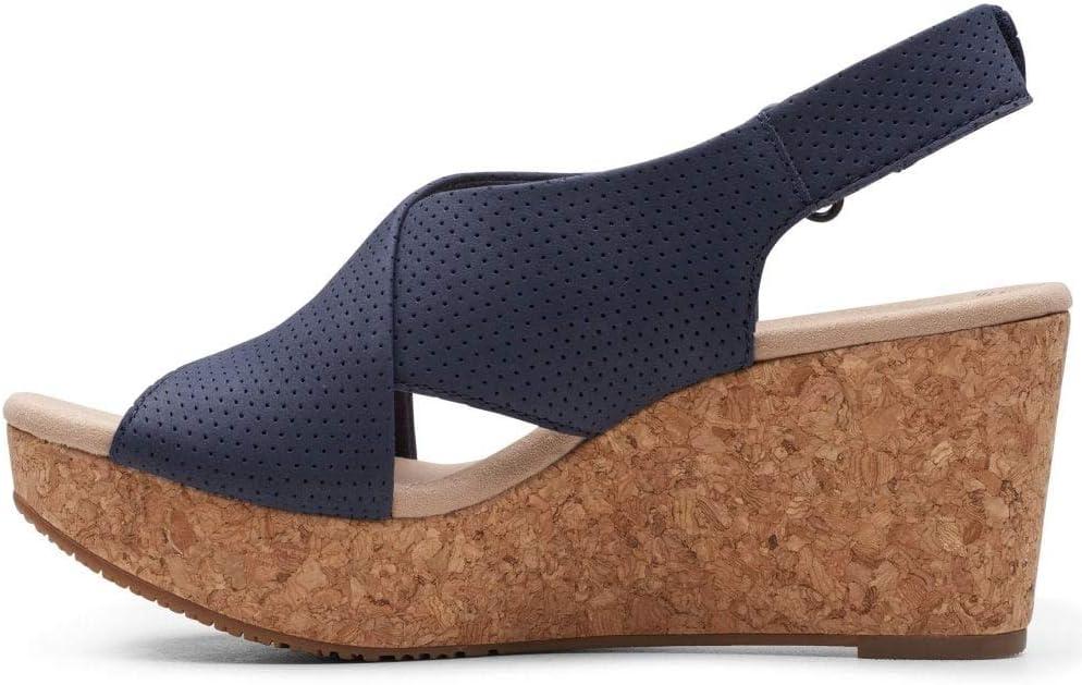 imageClarks Womens Annadel Eirwyn Wedge SandalBlue Navy Suede Navy Suede