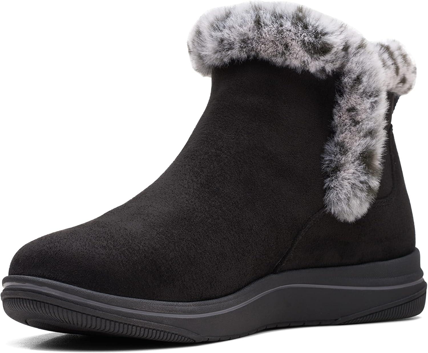 imageClarks Womens Breeze Fur Ankle BootsBlack