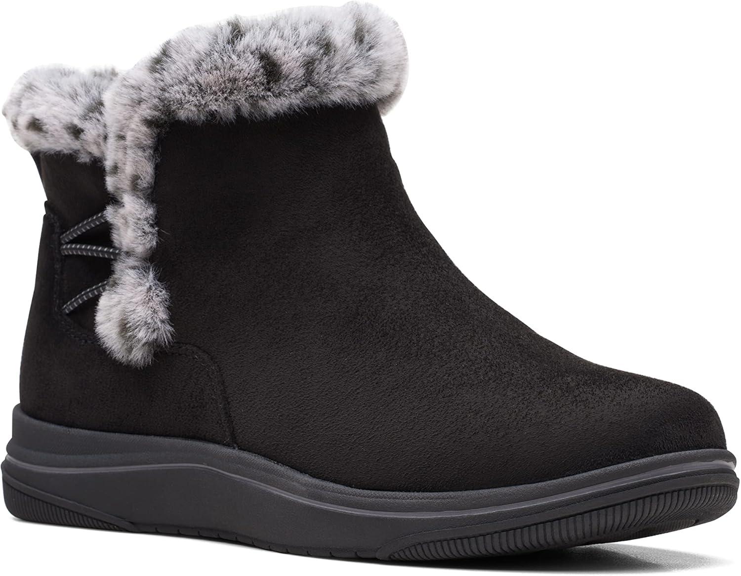 imageClarks Womens Breeze Fur Ankle BootsBlack