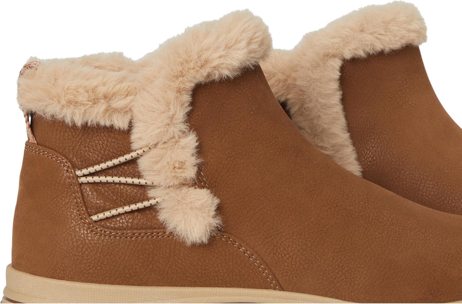 imageClarks Womens Breeze Fur Ankle BootsDark Tan Combi