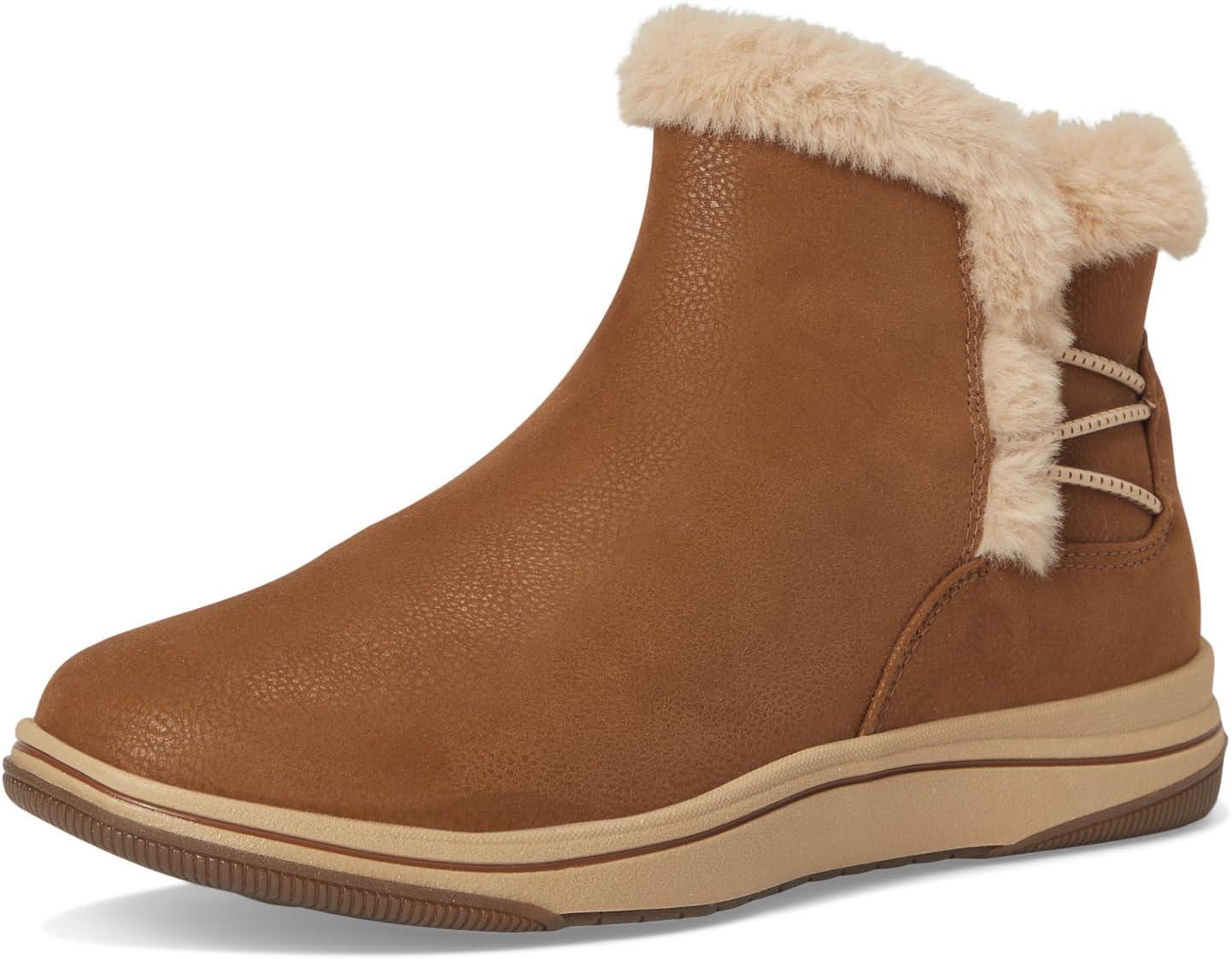imageClarks Womens Breeze Fur Ankle BootsDark Tan Combi
