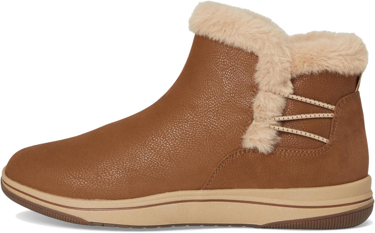 imageClarks Womens Breeze Fur Ankle BootsDark Tan Combi