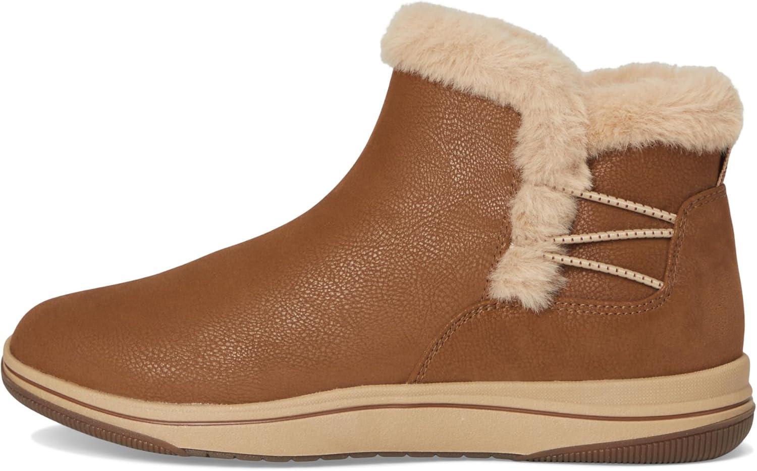 imageClarks Womens Breeze Fur Ankle BootsDark Tan Combi