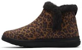 imageClarks Womens Breeze Fur Ankle BootsLeopard Print Textile