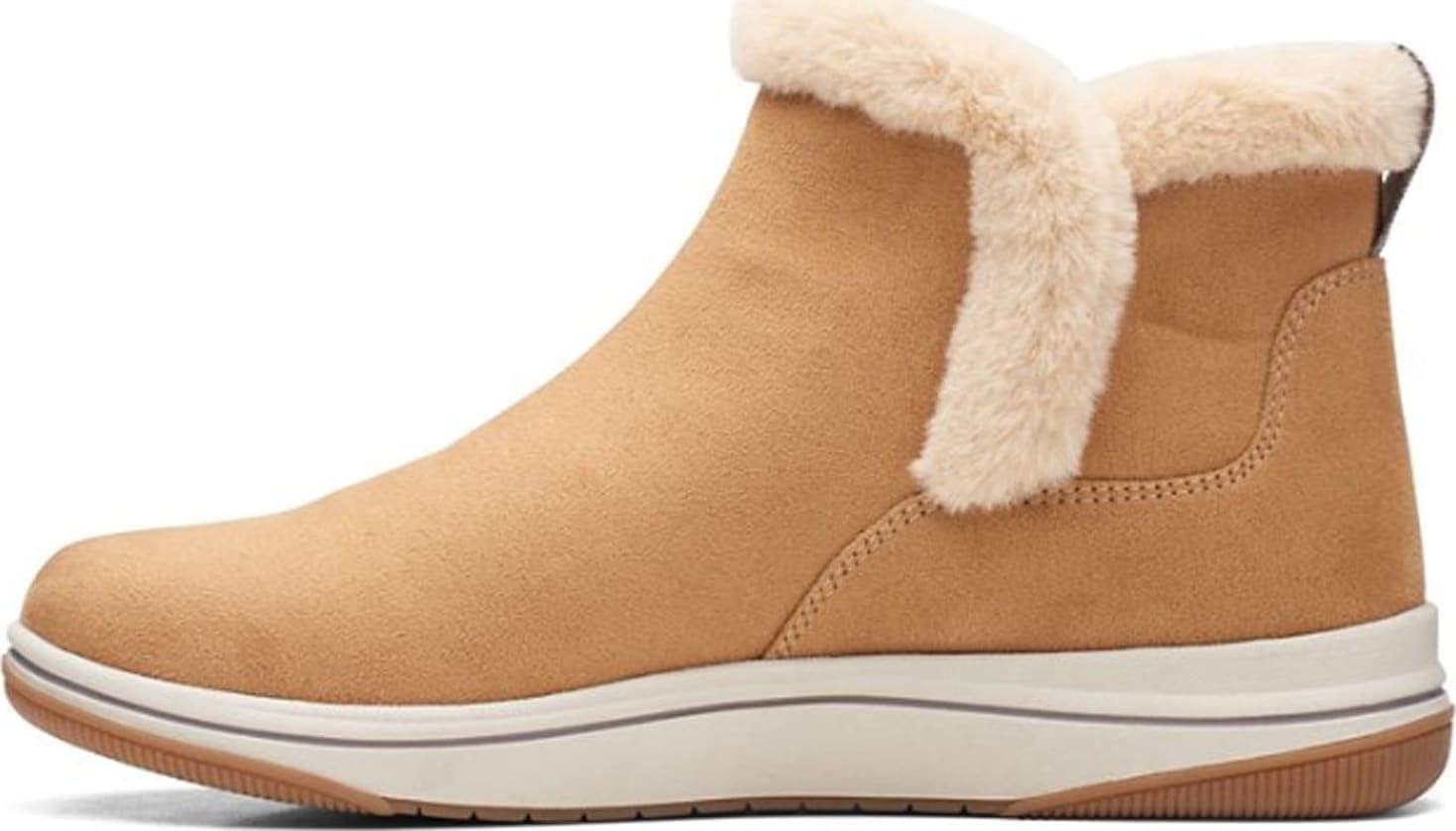 imageClarks Womens Breeze Fur Ankle BootsTan