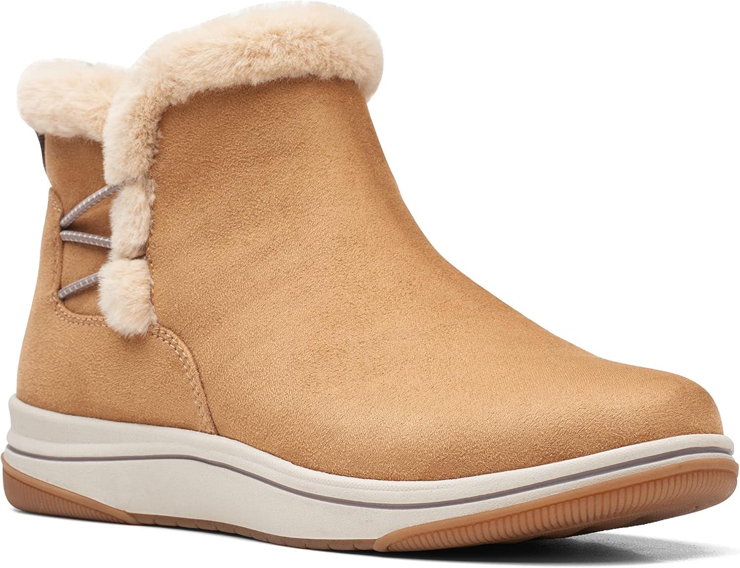 imageClarks Womens Breeze Fur Ankle BootsTan