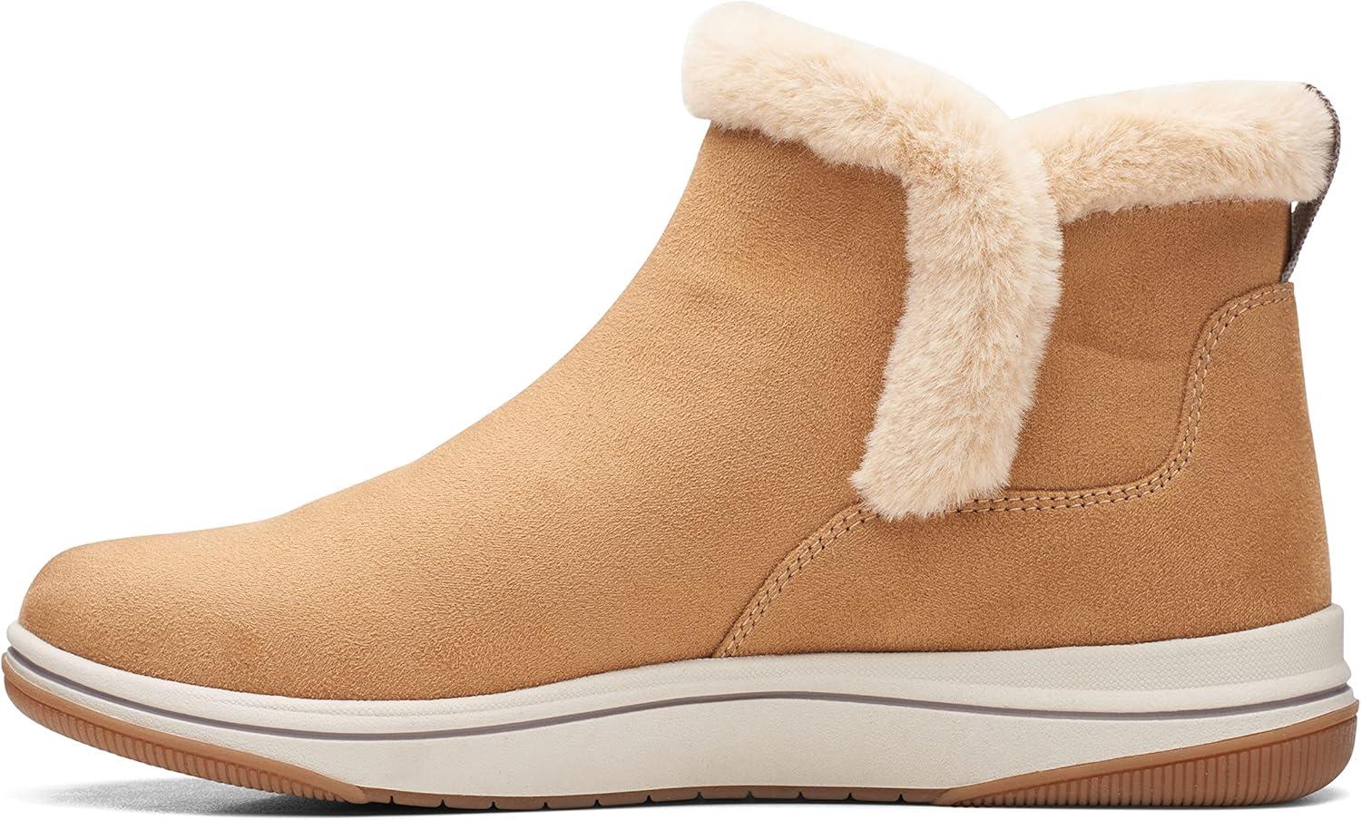 imageClarks Womens Breeze Fur Ankle BootsTan