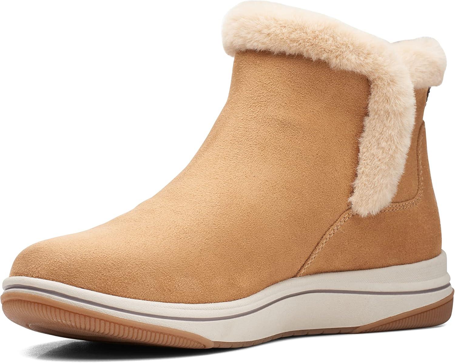 imageClarks Womens Breeze Fur Ankle BootsTan