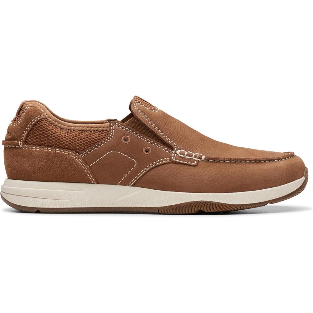 imageClarks Mens Sailview Lace LoafersTan Light Nubuck