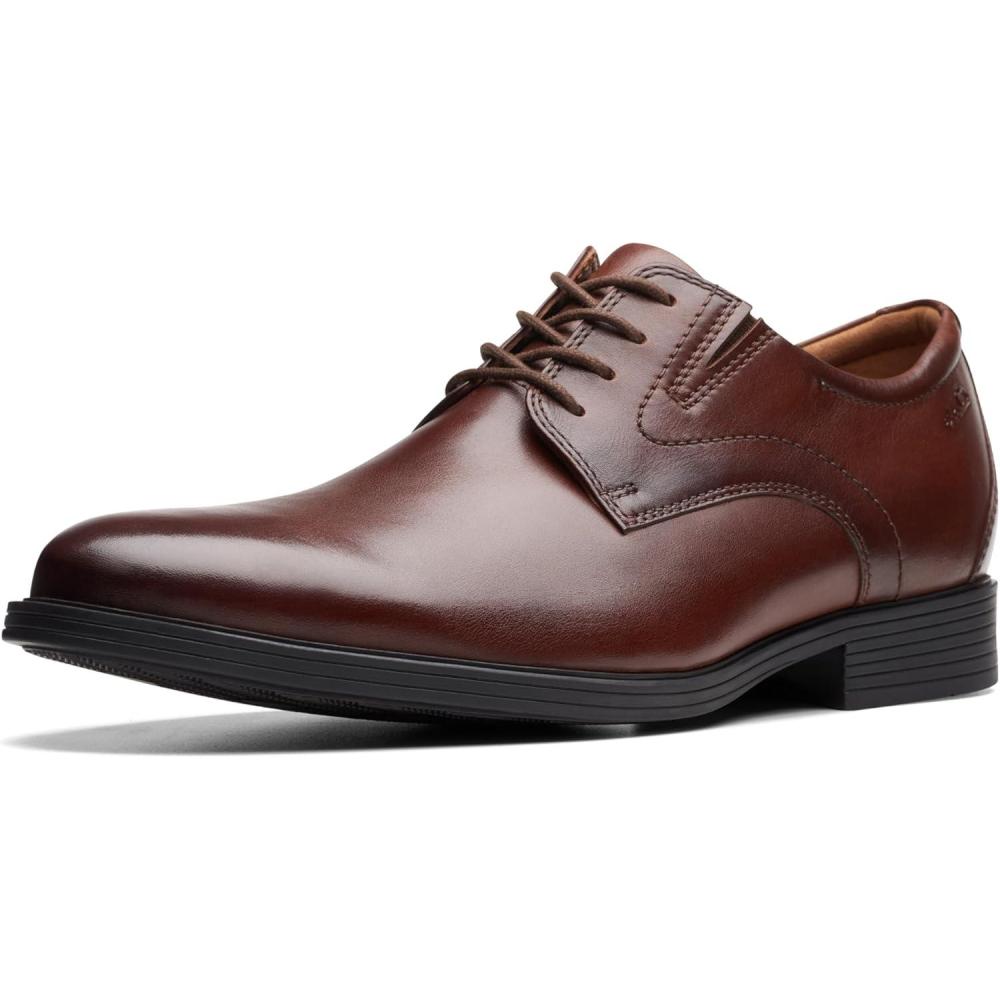 imageClarks Mens Whiddon Plain Toe OxfordMahogany Leather