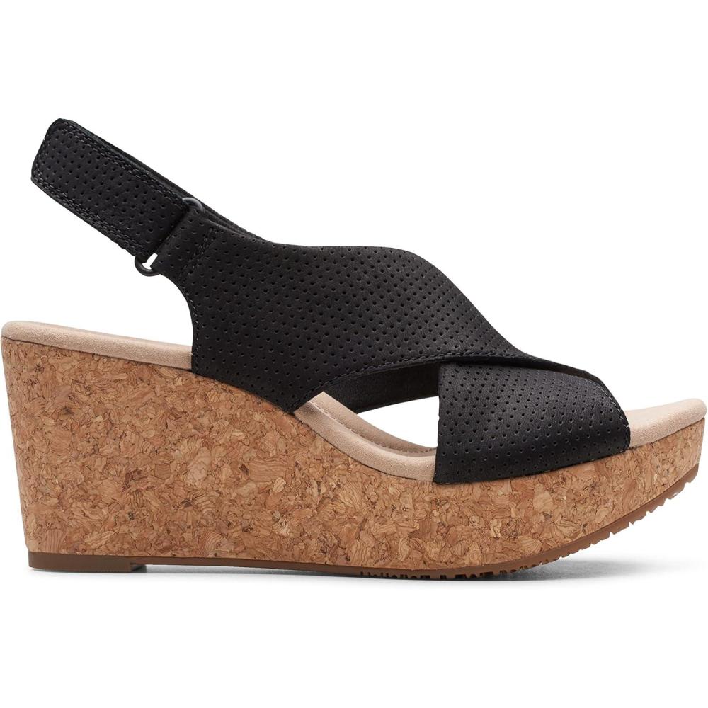 imageClarks Womens Annadel Eirwyn Wedge SandalBlack Black Sde Black Sde