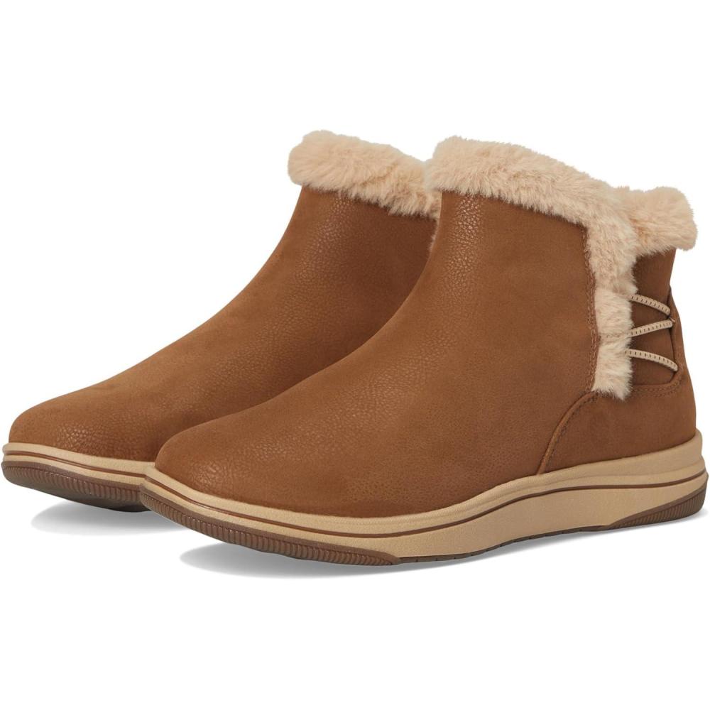 imageClarks Womens Breeze Fur Ankle BootsDark Tan Combi