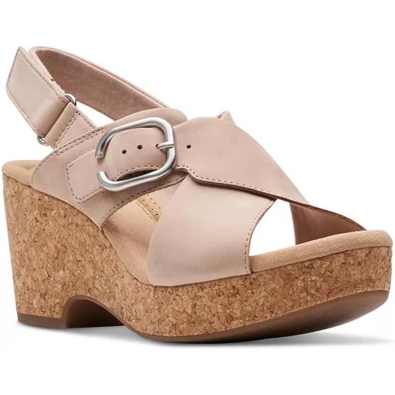 imageClarks Womens Giselle Cove Heeled SandalsSand Nubuck