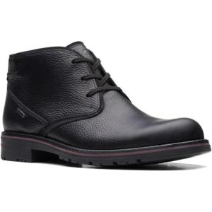 Clarks Men’s Morris Peak Waterproof(Black Tumbled Leather)