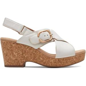 Clarks Women’s Giselle Cove Heeled Sandals(Off White Leather)