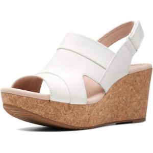 Clarks womens Annadel IvoryWedge Sandal(White)