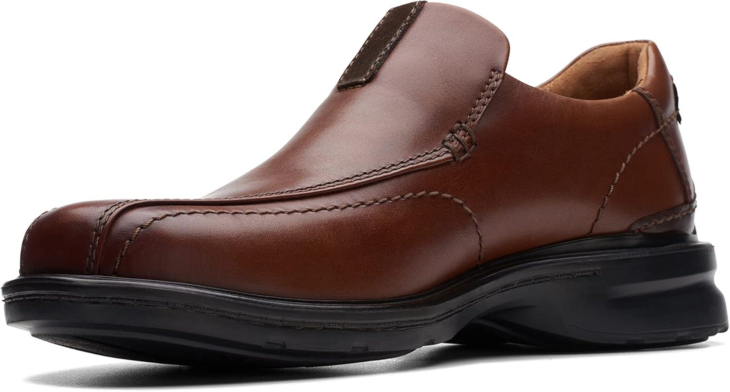 imageClarks Mens Gessler Step LoafersDark Tan Leather