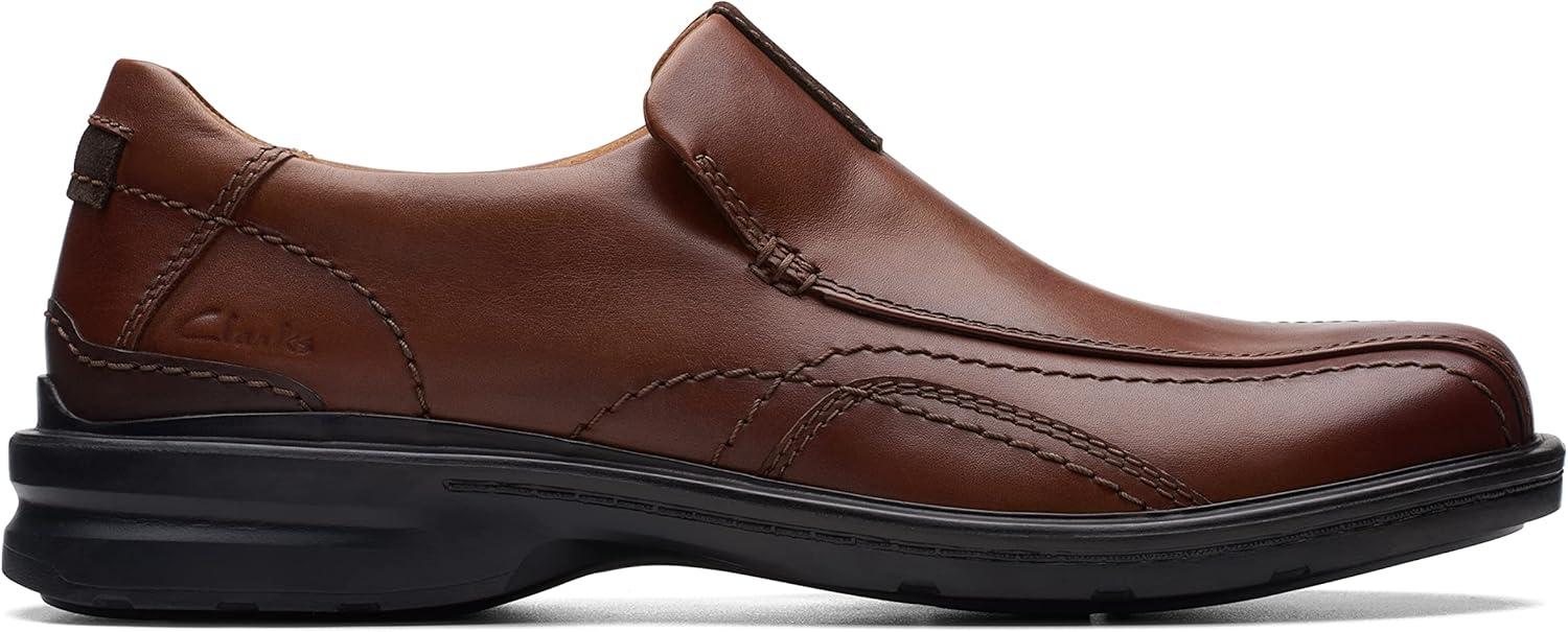 imageClarks Mens Gessler Step LoafersDark Tan Leather
