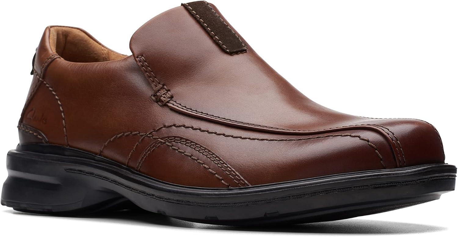 imageClarks Mens Gessler Step LoafersDark Tan Leather